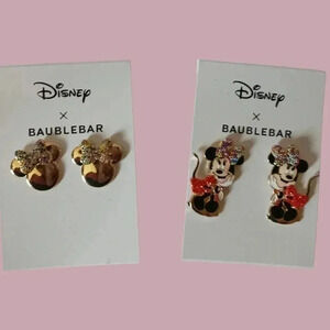 Disney rhinestone earrings boublebar minnie mouse set of 2